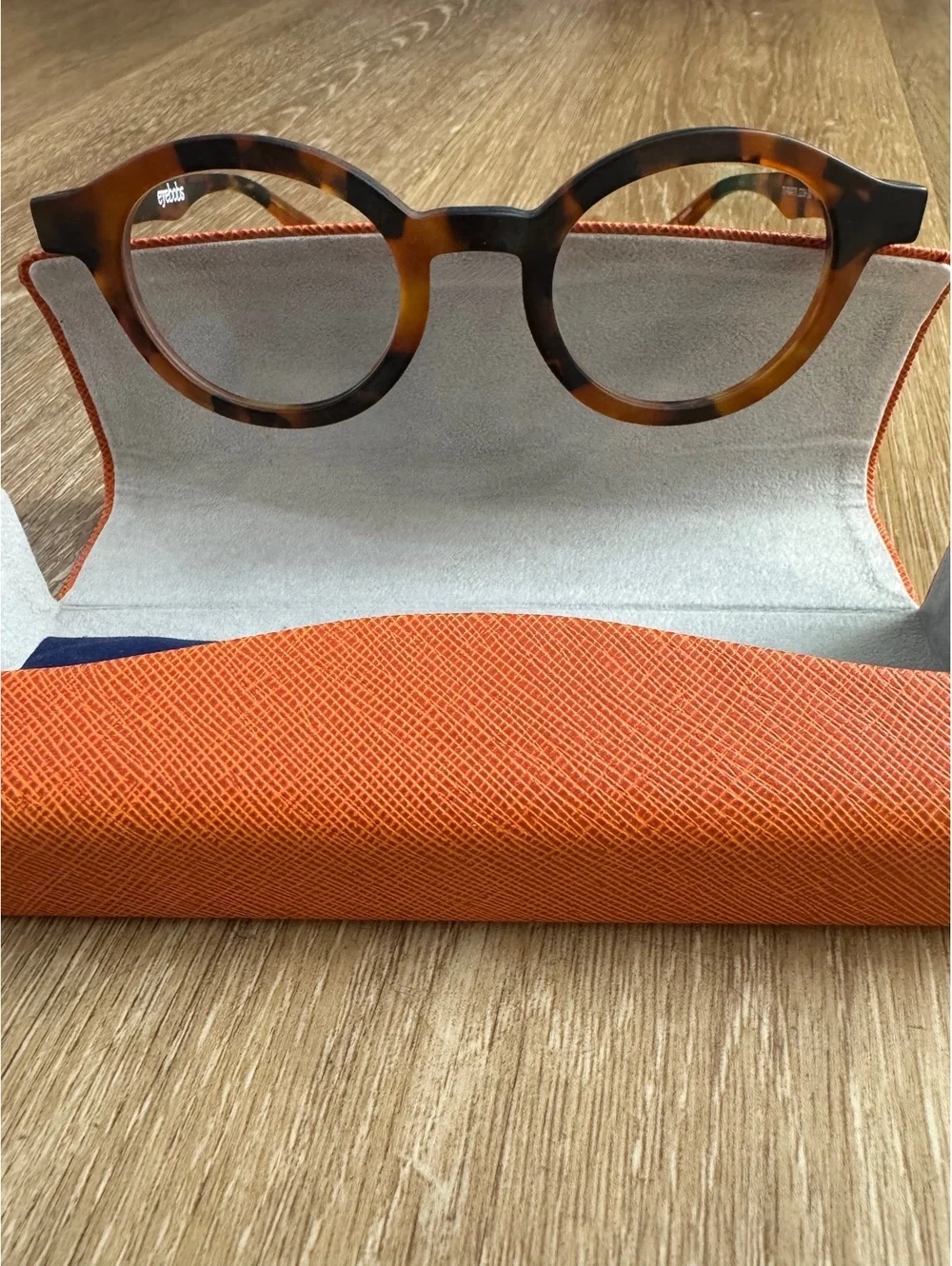 Eyebobs Tortoise Round Frame Glasses with Orange Case